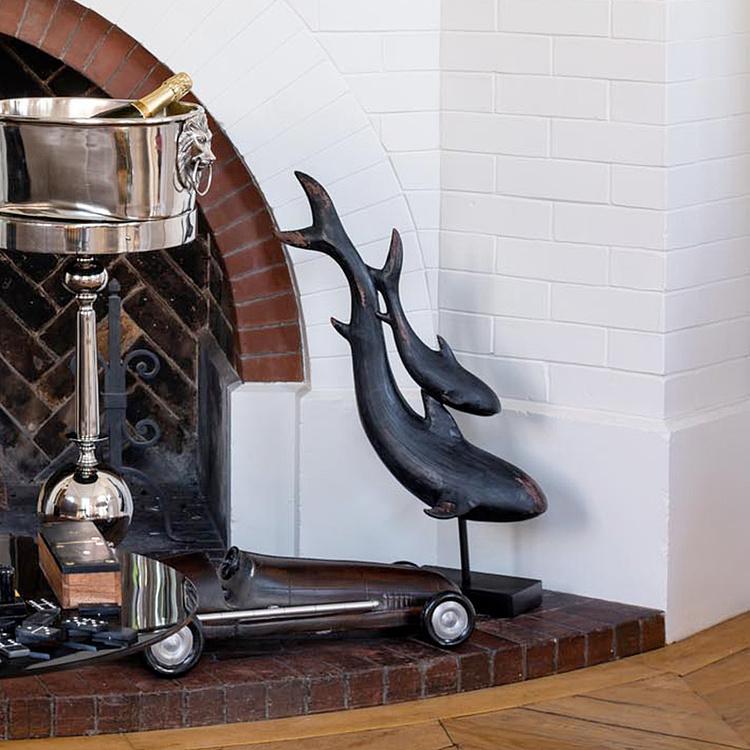 Статуэтка на подставке Две чёрные рыбы Black Fish On Base