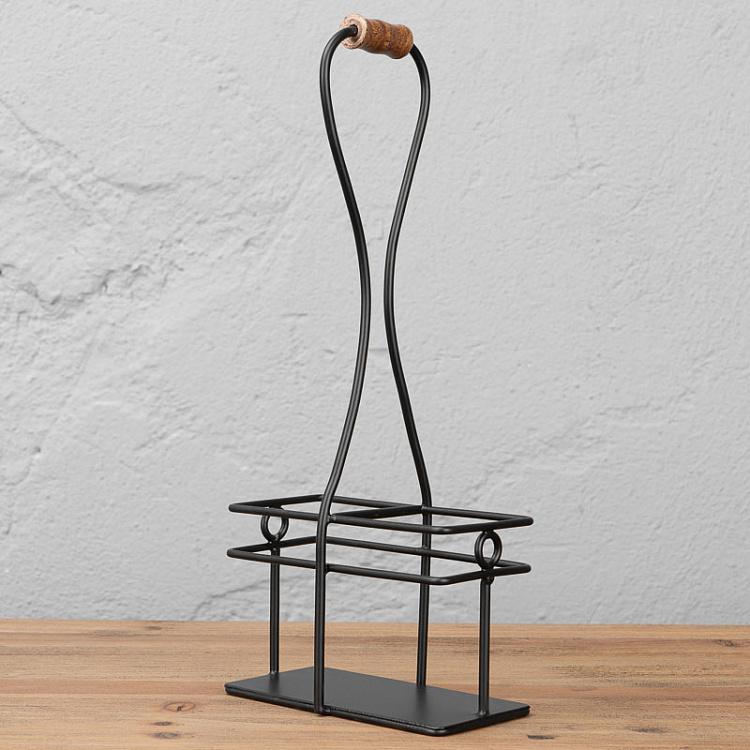 Набор из двух бутылок для масла и уксуса Бруклин чёрный металл Set Of 2 Brooklyn Oil And Vinegar Black