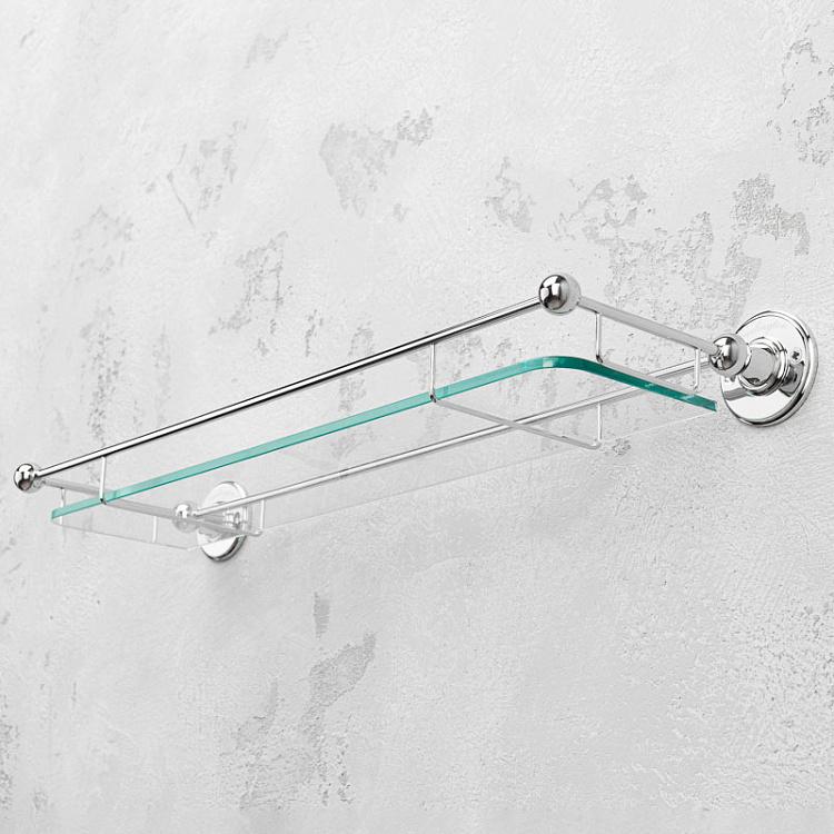 Стеклянная полка для ванной цвета хром Glass Shelf Chrome