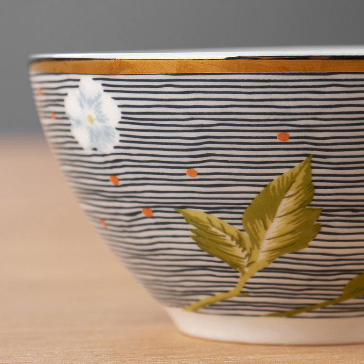 Пиала в полоску Полночь, S Midnight Pinstripe Bowl Small