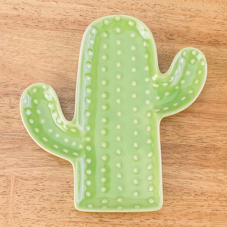 Салатовое сервировочное блюдо Пачи кактус Pachy Cactus Plate Light Green