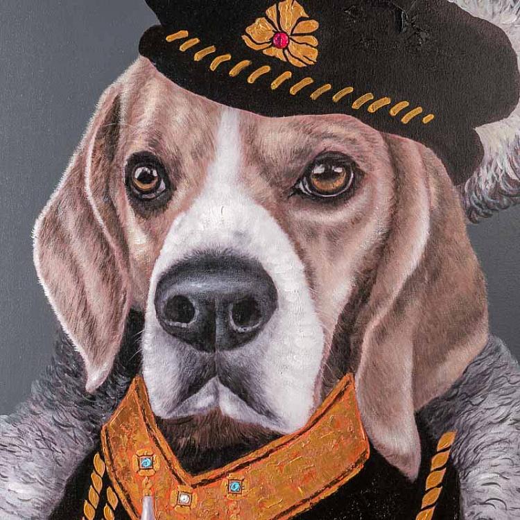Картина акрилом на холсте Барон Бигль Canvas Acrylic Painting Baron Beagle