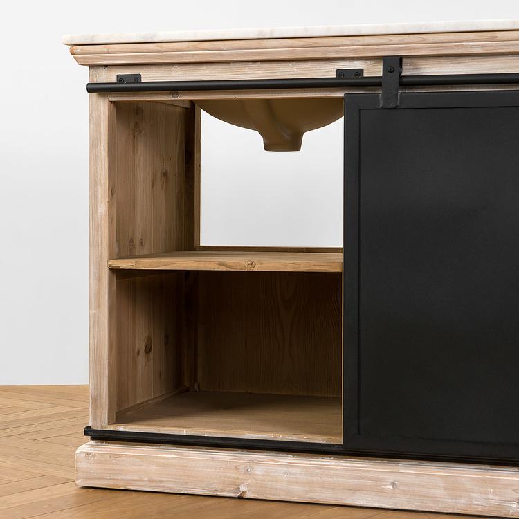 Тумба с раковиной и раздвижной дверью Карелия Karelia Single Vanity With Sliding Door DB
