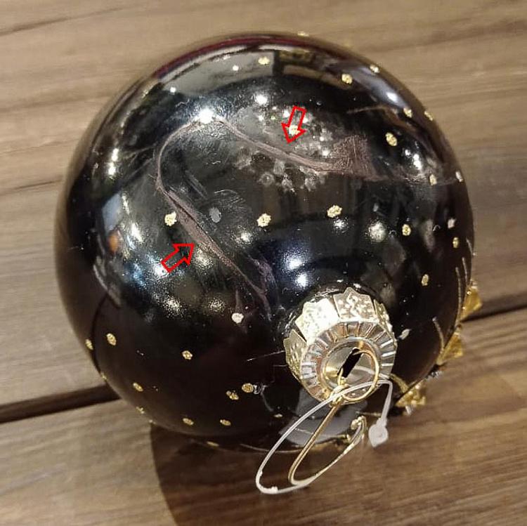 Черно-золотой ёлочный шар со стразами и пчелой дисконт Glass Jewel 3D Bee Ball Black/Gold 12 cm discount