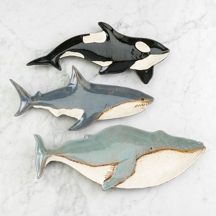 Набор из трёх сервировочных блюд Морские обитатели Set Of 3 Marine Animals Dishes