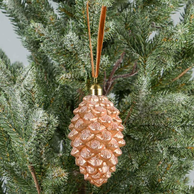 Ёлочная игрушка Янтарная шишка Cone Amber 12 cm