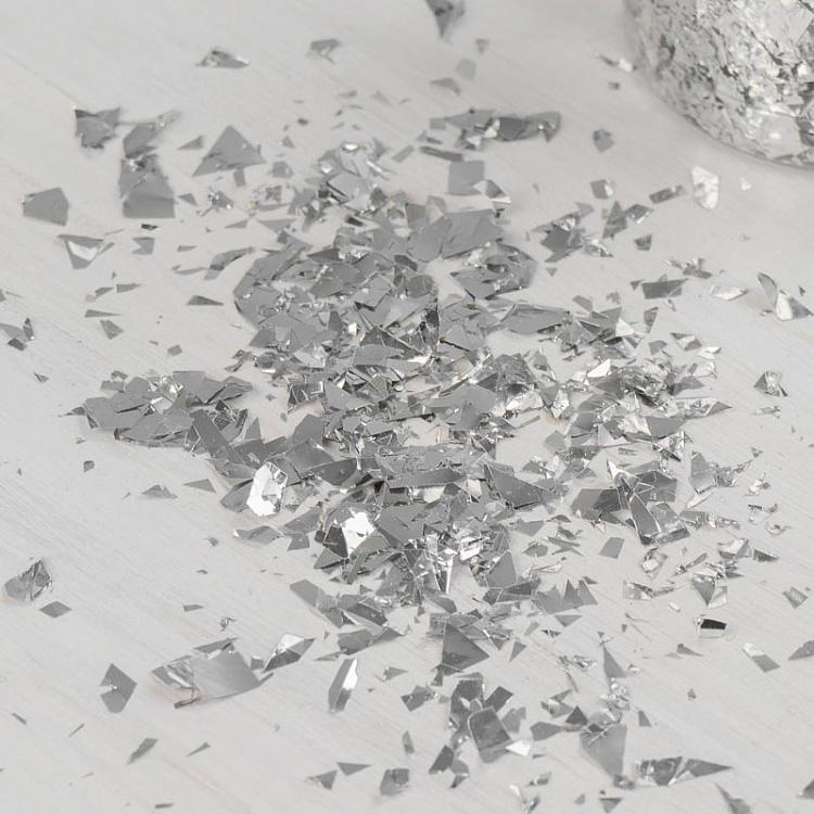 Серебряное конфетти 30 грамм Confetti Flakes 30 gram In Box Silver 10 cm