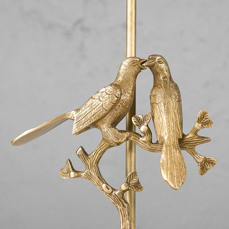 Настольная лампа с серым абажуром Две птицы Table Lamp With Gray Shade Two Birds