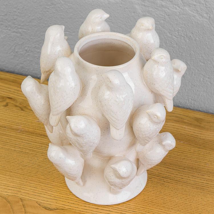 Белая ваза Птицы Birds Vase White