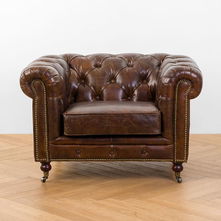 Кресло Сенат, коричневые дубовые ножки Senate 1 Seater, Maroon Brown Oak PF