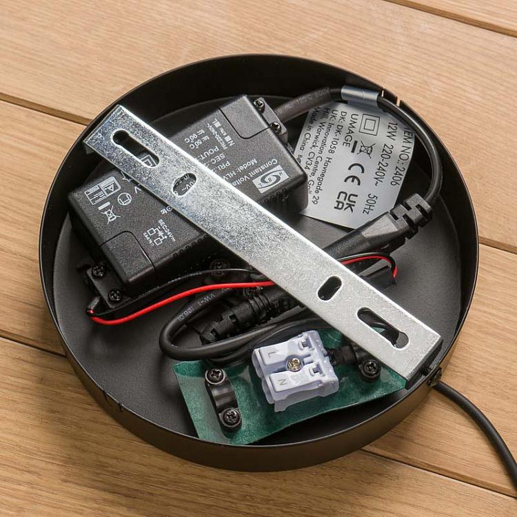 Тёмно-серый подвесной светодиодный светильник Астерия с чёрным фиксатором Asteria Hanging Lamp Medium, Black Retainer