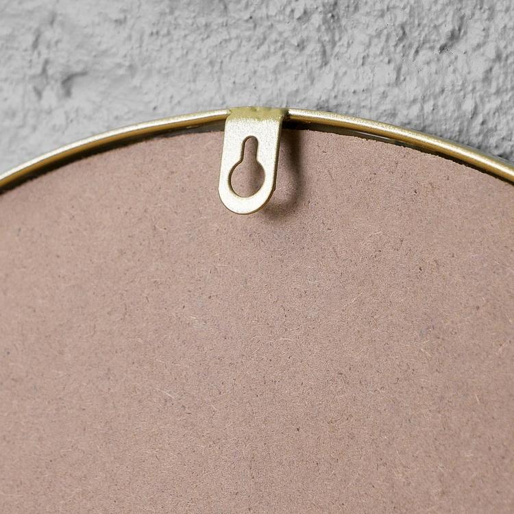 Круглое выпуклое зеркало в золотистой раме, L Gold Frame Convex Mirror Large