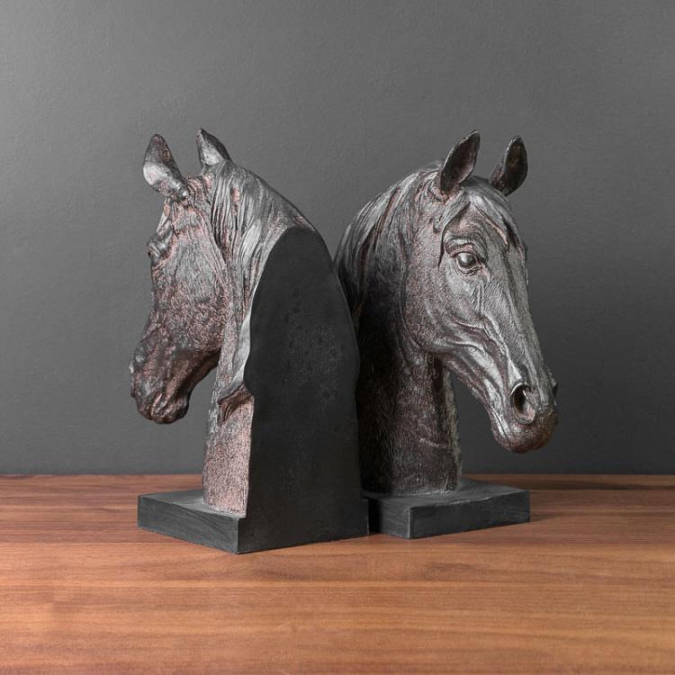 Набор из двух держателей для книг Кони 2 Bookend Horse Heads 2