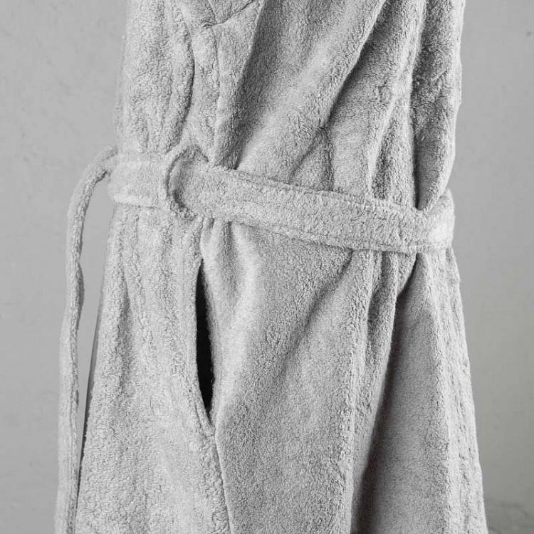 Серый махровый банный халат с капюшоном, размер XL CL Zero Twist Hooded Robe Grey XL