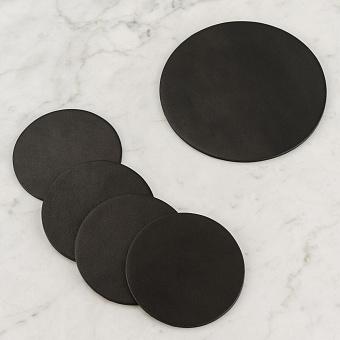 Set Of 5 Round Coasters Noire Old