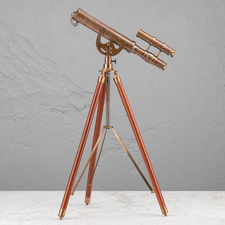 Двойной латунный телескоп на треноге Плеяда Double Brass Telescope On Stand Pleiade