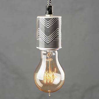 Metal Pendant Douille Zig Zag Pattern