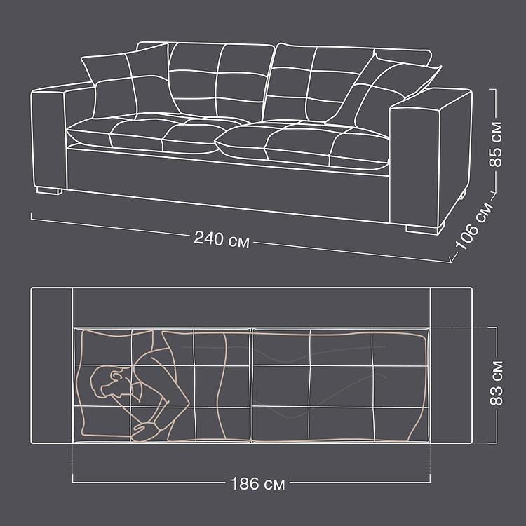 Трёхместный льняной диван Сити, ножки цвета латуни City 3 Seater, Brass Metal Linen RM