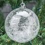 Ёлочная игрушка Glass Ball With Snow Inside Clear/White 10 cm