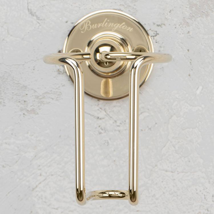 Настенный белый стакан для зубных щёток в подставке золотого цвета Tumbler Holder Gold