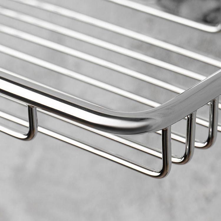 Настенная прямоугольная мыльница-решётка цвета хром Soap Basket Chrome