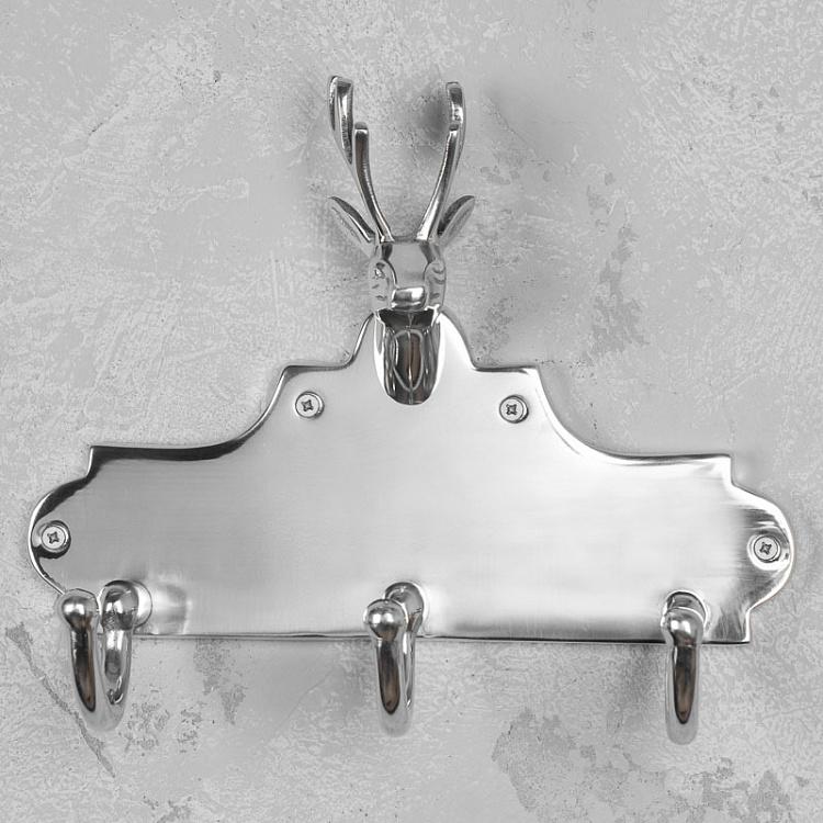 Трёхместная настенная вешалка Голова оленя Coat Rack 3 Hooks Deer Head