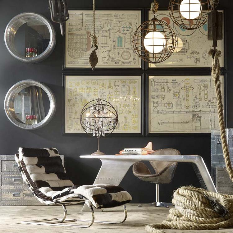 Картина-чертеж План палубы лодки Boat Blueprint Deck