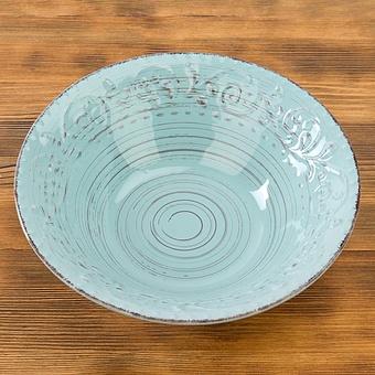 Rustic Fare Serving Bowl Aqua