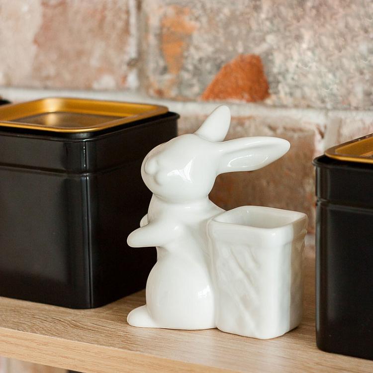 Подставка для зубочисток Кролик с туеском Rabbit With Box Toothpick Holder