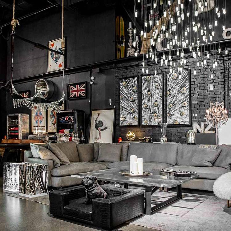 Панорамная картина-принт Хвост Павлина цветная, правая часть Animal Peacock Color 3 Right