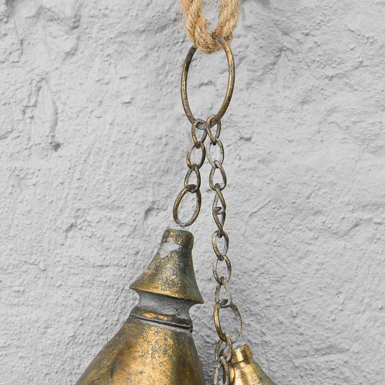 Новогодняя подвеска Золотые колокольчики Bells Gold 33 cm