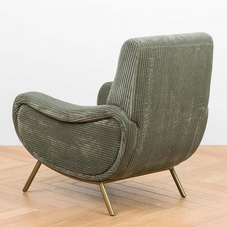 Зелёное кресло Альберт Albert Armchair Green Velvet