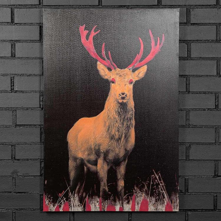 Картина акрилом Цветной олень № 9 Deer Pop Art Toile Color 9