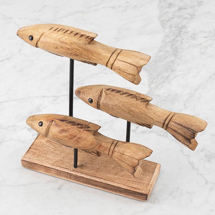 Статуэтка из дерева манго Рыбы Decorative Object Fish Mango Wood
