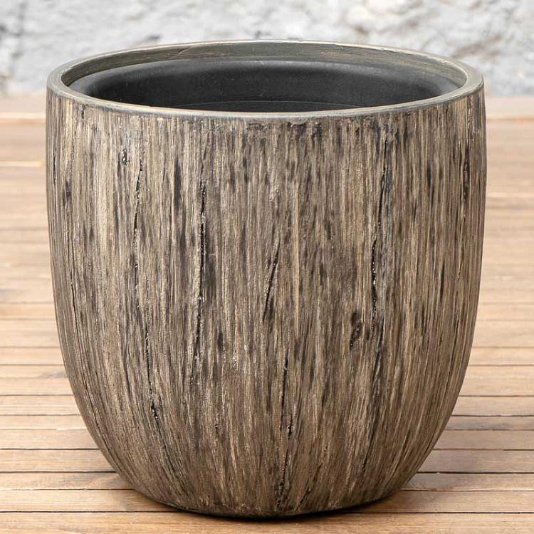 Кашпо-чаша Эффектори белёный дуб, S Effectory Wood Bowl Pot White Oak Small