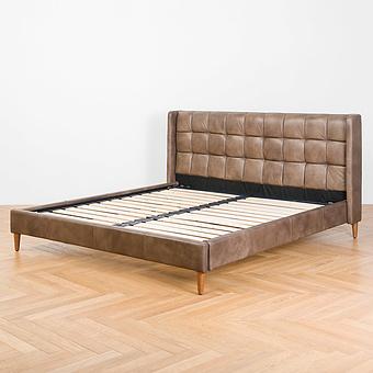 Двуспальная кровать Andorra Double Bed RM натуральная кожа Sand Master