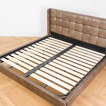 Двуспальная кровать Andorra Double Bed RM натуральная кожа Sand Master