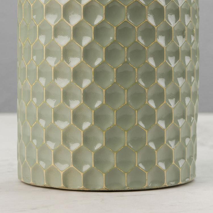 Декоративная серо-зелёная металлическая ваза Green Grey Metal Vase