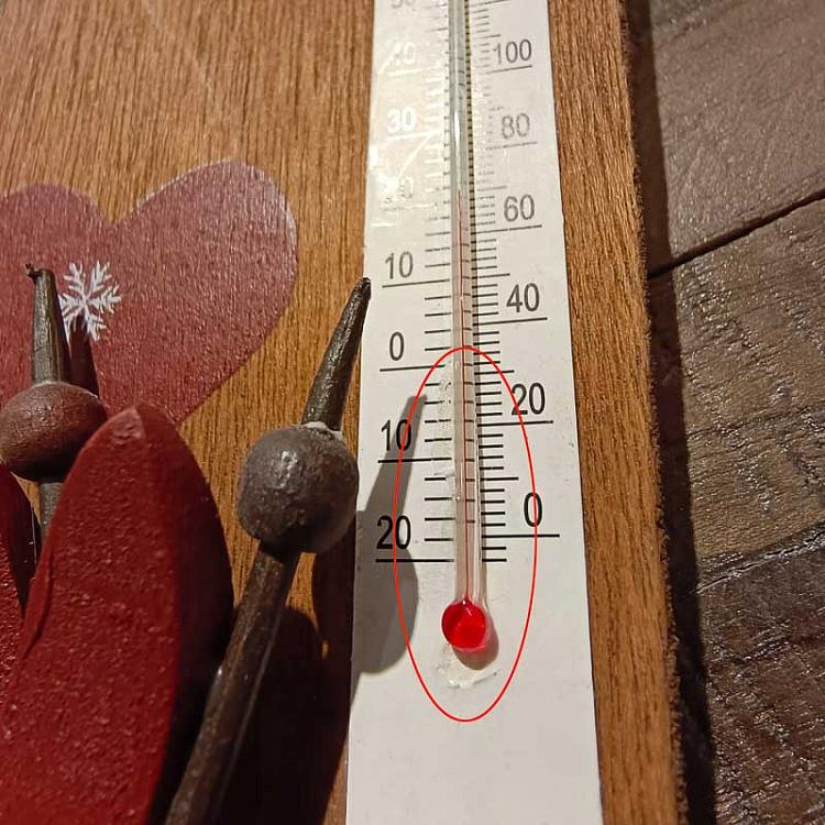 Настенный деревянный термометр с лыжами и снежинками дисконт8 Wooden Thermometer With Ski And Snowflakes 24 cm discount8