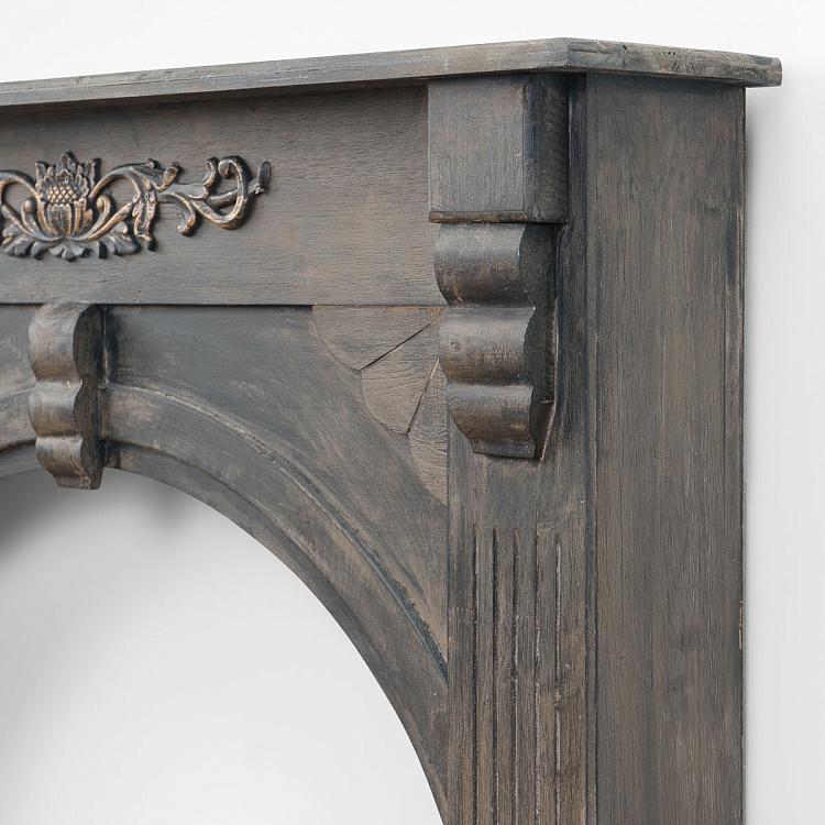 Декоративный чёрный камин-консоль Больё Beaulieu Wooden Fireplace Console Black