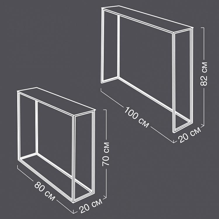 Комплект из двух консольных столов из дерева манго Set Of 2 Consoles Mango And Antique Gold