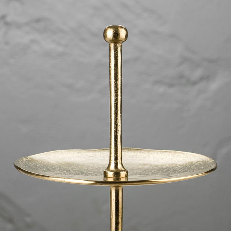Двухуровневая сервировочная подставка золотого цвета Two Tiers Etagere Gold