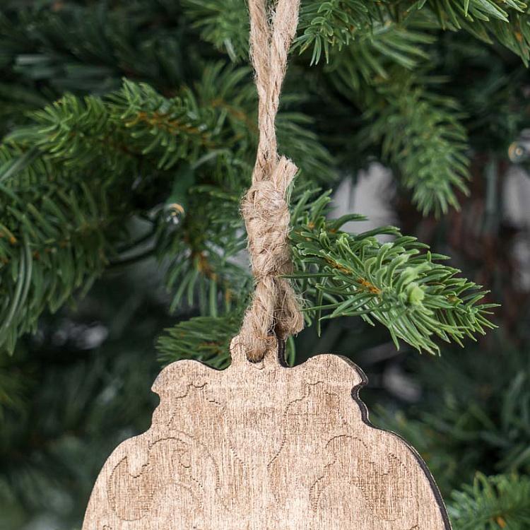 Новогодняя подвеска из дерева Леди Кошка Wooden Pendant Lady Cat 23 cm