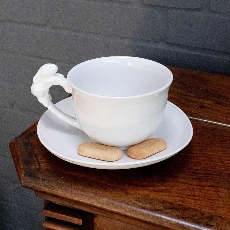 Чайная пара Белый кролик White Rabbit Tea Cup And Saucer