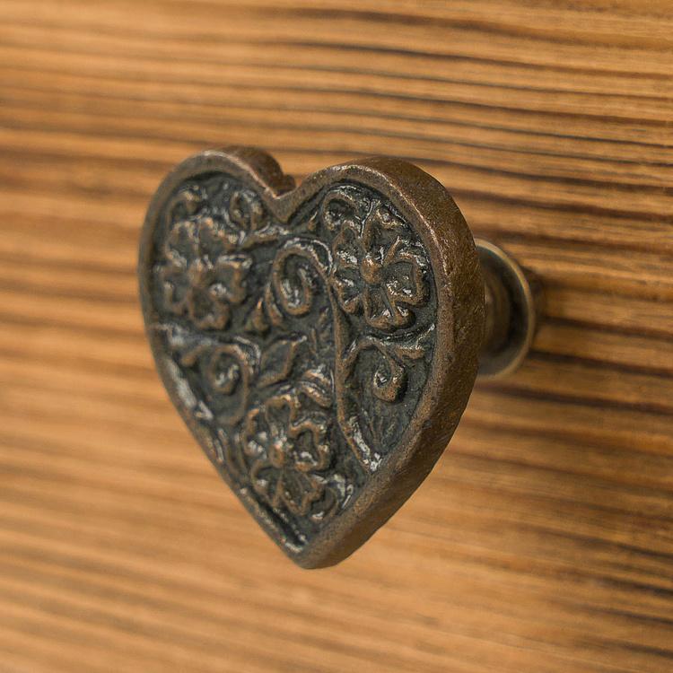 Мебельная ручка Цветочное сердце Steampunk Floral Heart Knob
