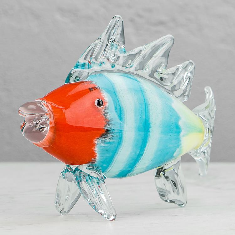 Статуэтка Разноцветная рыба Long Glass Fish Multicolor