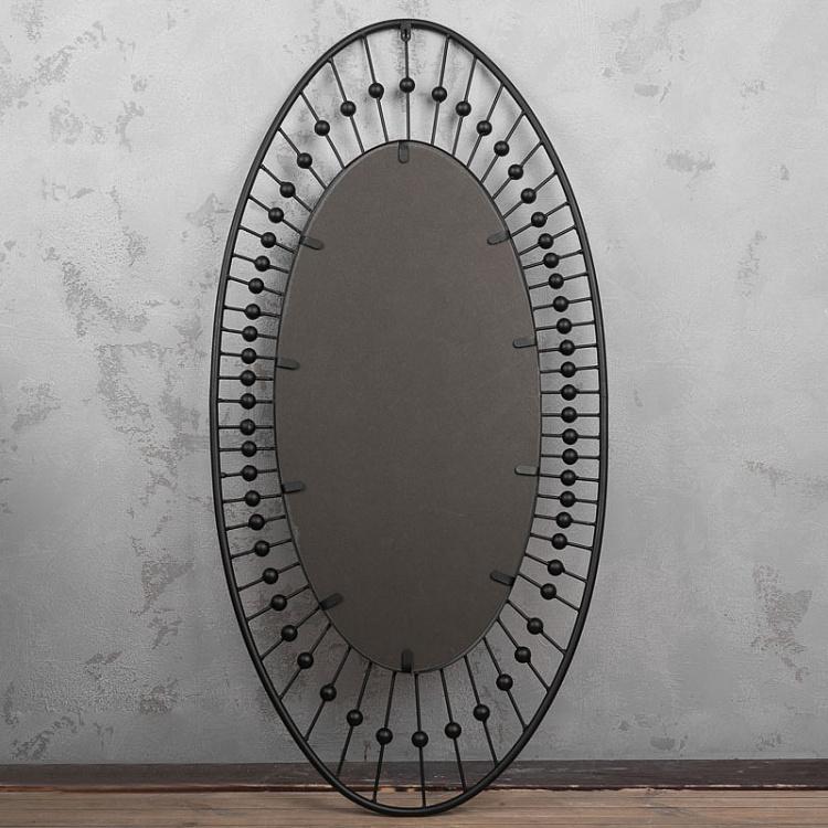 Настенное овальное зеркало Чёрный жемчуг Oval Mirror Black Pearls