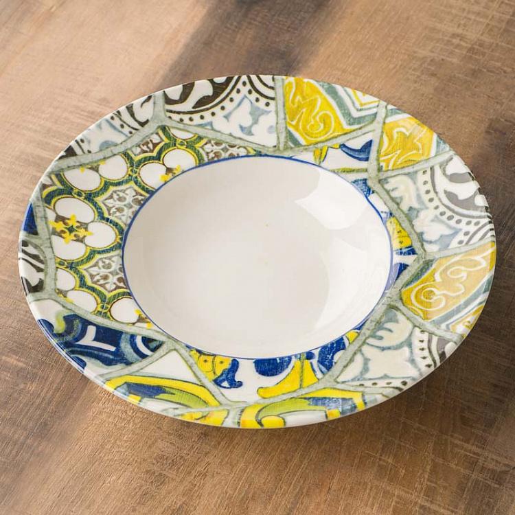 Набор из трёх тарелок для пасты Средиземноморская майолика Set Of 3 Seaside Maiolica Pasta Plates