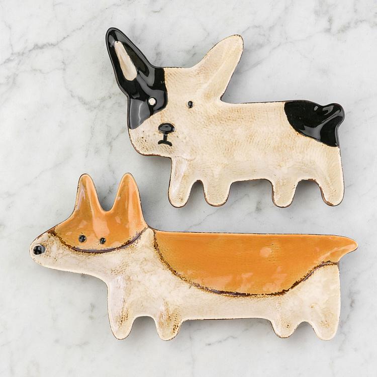 Набор из двух сервировочных блюд Собачки Set Of 2 Dog Dishes