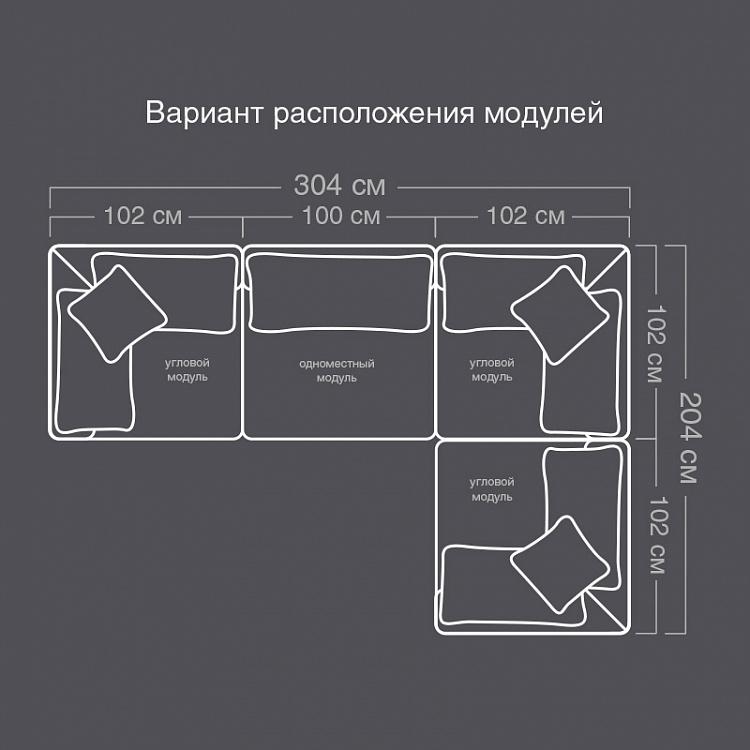 Угловой модульный диван Лашес 2, S Luscious Group Small 2